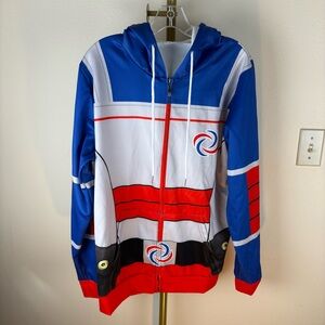 Men's Blue and Red Graphic Hoodie